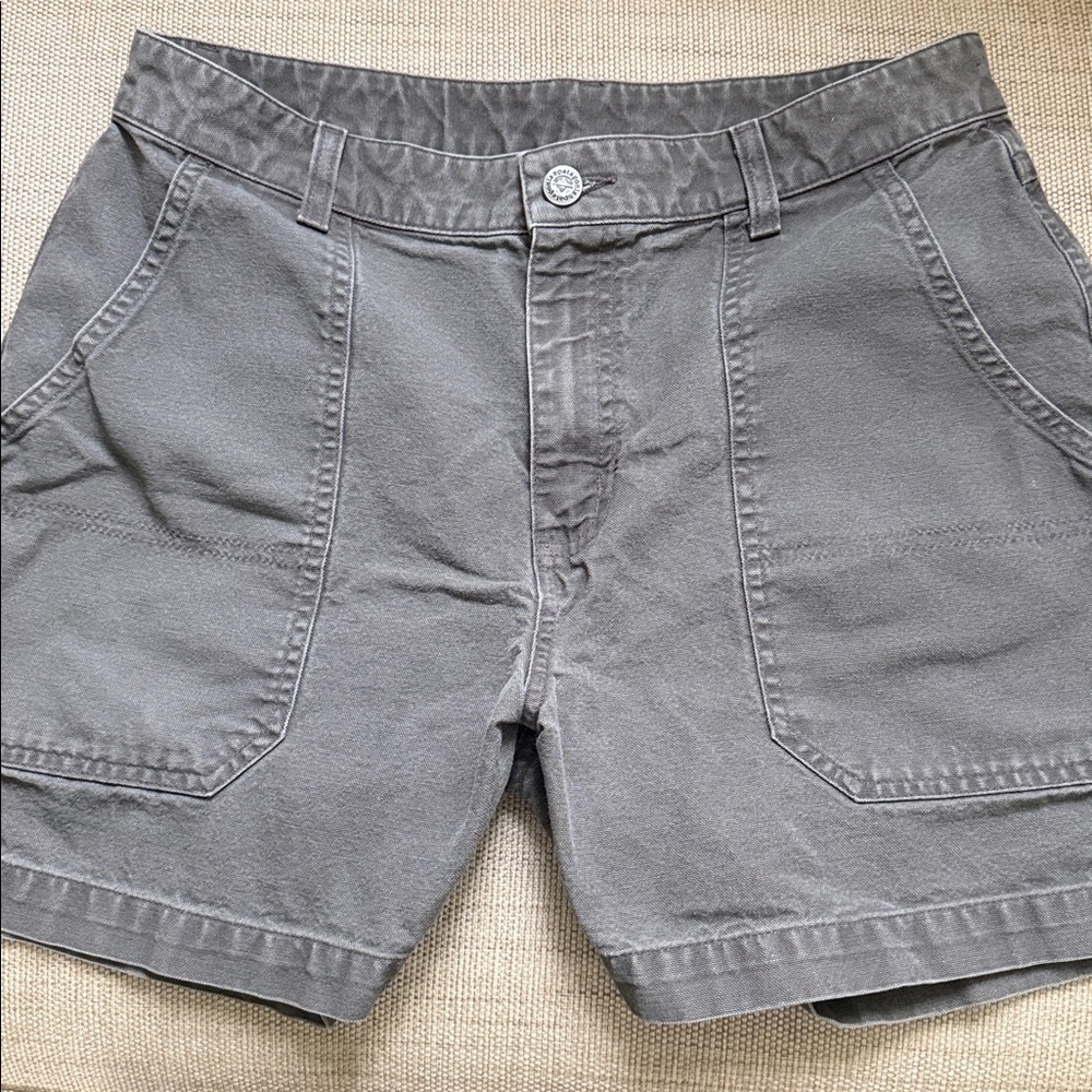 Patagonia Women’s Utility Shorts Large Front Pockets Faded Gray Cotton Vintage - Picture 5 of 8